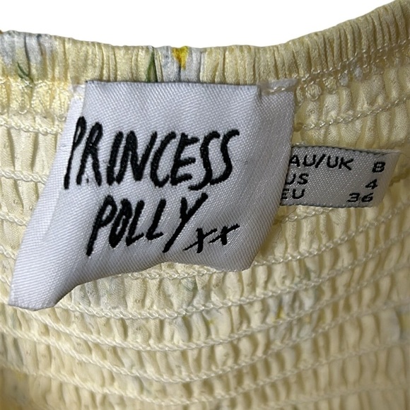 Princess Polly cropped corset top,sz 4, ruffle,floral,hook&eye,coquette,fairy - Picture 6 of 13